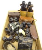 Pair of Ross London 'Stepnite' binoculars and eight other pairs of vintage binoculars,