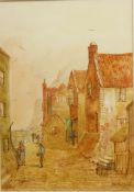 'The Cod and Lobster Staithes', watercolour signed and titled by Edward Nevil (British fl.