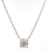 18ct white gold diamond pendant, 0.