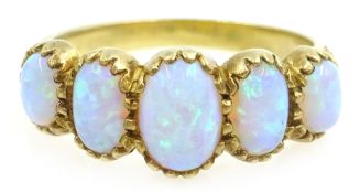 Opal silver-gilt ring