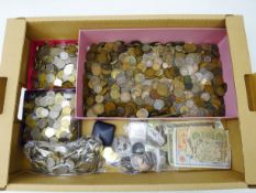 Large quantity of King George III and later Great British and World coins and banknotes including;