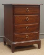 Stag Minstrel mahogany chest, four drawers, bracket supports, W53cm, H72cm,