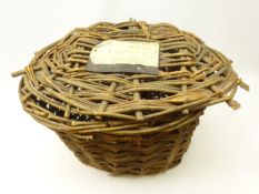 Fortnum and Mason wicker hamper with original Railway Parcel Stamp,