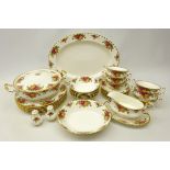 Royal Albert 'Old Country Roses' dinner ware comprising six dinner plates,