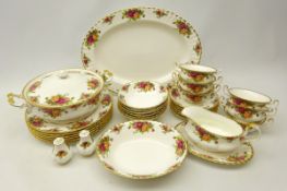 Royal Albert 'Old Country Roses' dinner ware comprising six dinner plates,