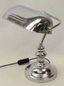 Chrome bankers style desk lamp,