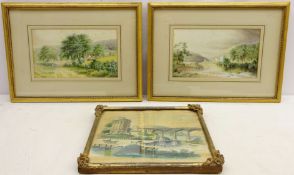 'Langdale' and Fishing on the River, two 19th/20th century watercolours signed H.