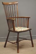 Edwardian inlaid mahogany and ash double bow stick back chair