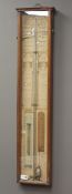 Early 20th century Admiral Fitzroy's barometer with printed register in mahogany case,