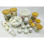 Portmeirion The Botanic Garden storage jars, tureen and cover, rolling pin,