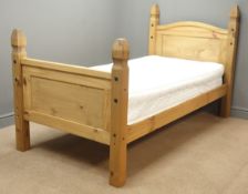 Korona pine 3' single bedstead with mattress, W102cm, H117cm,