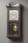 Early 20th century beech cased wall clock,