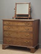 George III mahogany chest, four graduating drawers on bracket feet (W91cm, H83cm,
