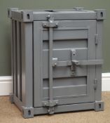 Industrial style shipping container bedside/lamp cabinet, W46cm, H56cm,