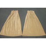 Pair thermal lined velvet curtains, Drop - 137cm,