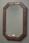 Early 20th century oak framed bevel edge mirror, W51cm,