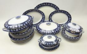 Victorian Grimwades 'Rouen' pattern dinner service comprising eight dinner plates,