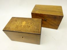 19th century olive wood two division tea caddy,