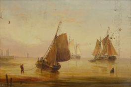 'Morning on the Dutch Coast', oil on canvas signed by Edward King Redmore (British 1860-1941),