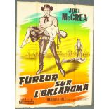 Four original French film posters - 1957 Western - 'Fureur Sur L'Oklahoma', 160cm x 120cm,