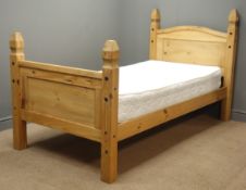 Korona pine 3' single bedstead with mattress, W102cm, H117cm,