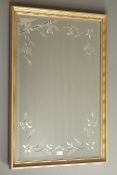 Gilt framed bevel edge mirror, W69cm,