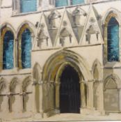 Cathedral Entrance, contemporary acrylic on canvas signed by L D Boyd 91.5cm x 91.