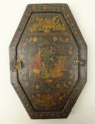 19th century Persian Qajar lacquer papier-mache mirror case,