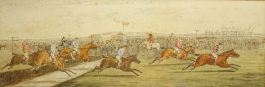 The Steeplechase, 19th century watercolour signed by F L Hill 18.