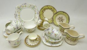 Art Deco Royal Albert tea set for five decorated with floral sprays no.