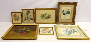 Still Life of Flowers, six early 20th century watercolours by Harriet Hardcastle,