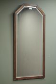 Early 20th century rectangular bevel edge wall mirror with canted corners, W52cm,