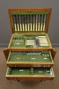1930's canteen of silver-plated cutlery for twelve persons, lacking table spoons,