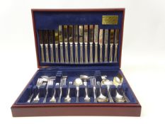 Viners 58 piece canteen of silver-plated cutlery in mahogany case