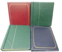 Two ring binder stamp albums containing stock pages with various stamps and two 'Lighthouse' stamp