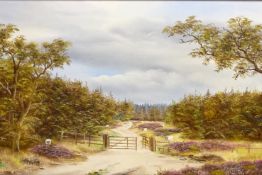 'Foresty Track', 20th century oil on canvas signed by Brian Richardson,