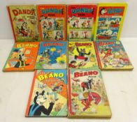 Collection 1950s annuals; six Beano, 1951, 1953, 1954, 1955, 1958, 1959 and four Dandy, 1952, 1954,
