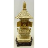 Early 20th century Chinese carved ivory Pagoda,