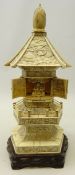 Early 20th century Chinese carved ivory Pagoda,