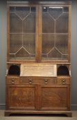 Early 20th century oak bureau bookcase,