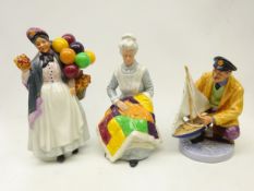 Three Royal Doulton figures comprising 'Biddy Pennyfarthing' HN1843,