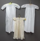 Three Christening gowns,