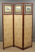 Edwardian mahogany three panel folding room partition,