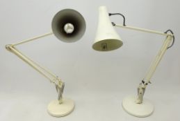 Herbert and Terry white finish Anglepoise desk lamp and a similar desk lamp (2)