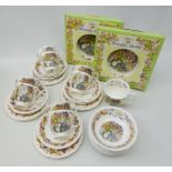 Royal Doulton 'Brambly Hedge Autumn' teaware comprising seven trios and one cup and saucer,