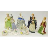 Lladro 'Spring Token' 5604, five Franklin Porcelain figures comprising 'Jo', 'Elizabeth I',