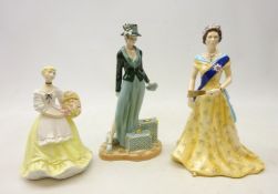 Two Royal Worcester limited edition figures comprising silver jubilee commemorative of Queen