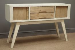 Rustic waxed paint finish and reclaimed pine sideboard,