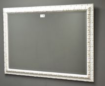 Rectangular moulded framed bevel edge mirror, (W85cm,