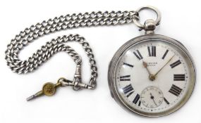 Silver pocket watch by H Stone Leeds no 739945,